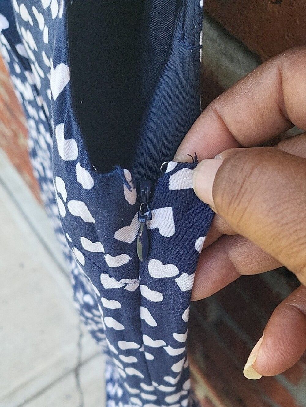 J. Crew Navy and White ❤️Sleeveless Printed Shift Dress - Picture 6 of 6